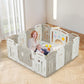 HOMMOW Baby Playpen,Foldable Plastic Playpen for Babies and Toddlers,14 Panels Fence with Lockable Door,Music Player,Soccer Net,