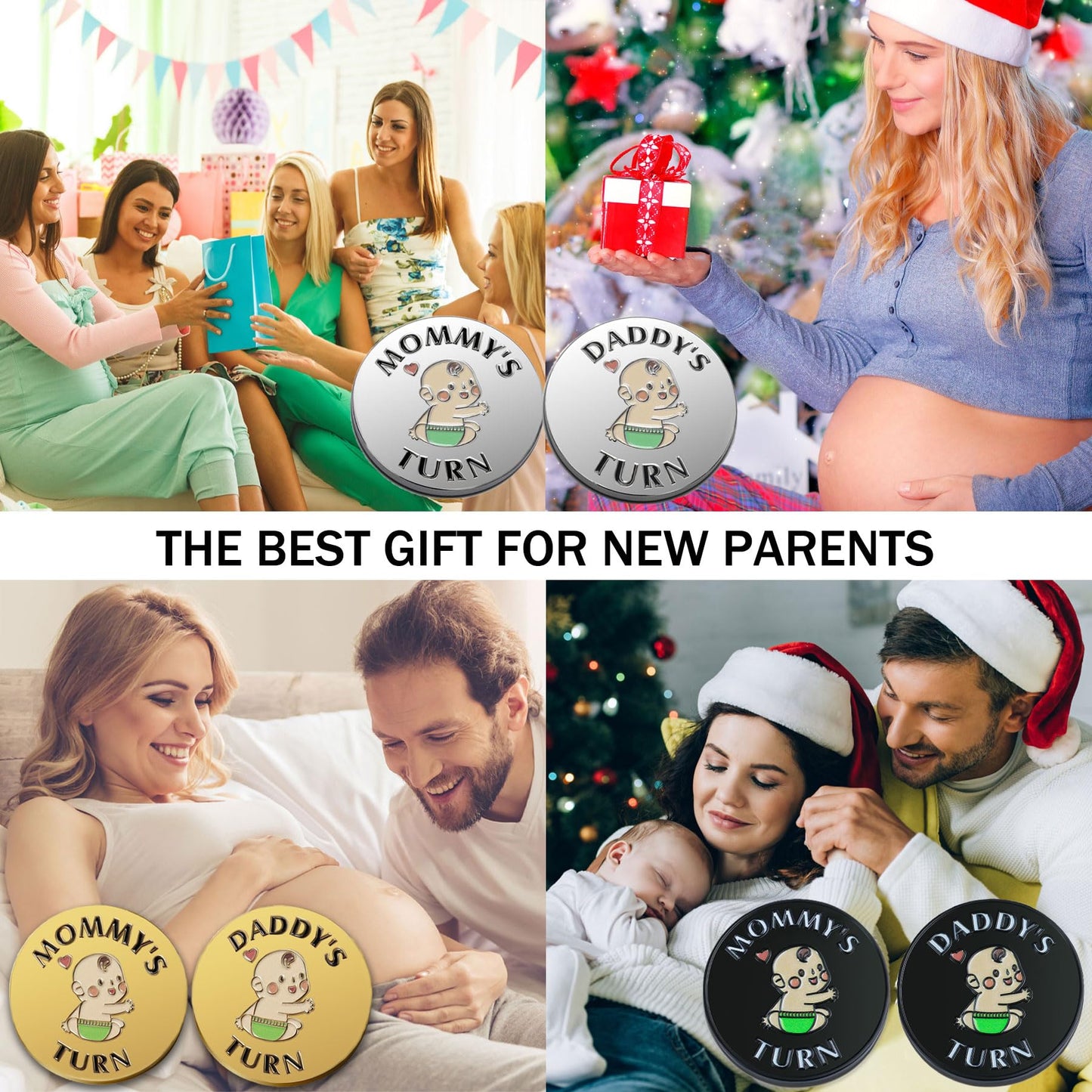 Funny Baby Gift New Parents Decision Coin,Pregnancy Gifts New Dad Mom Gifts,New Parents Gifts For Couples Halloween Thanksgiving