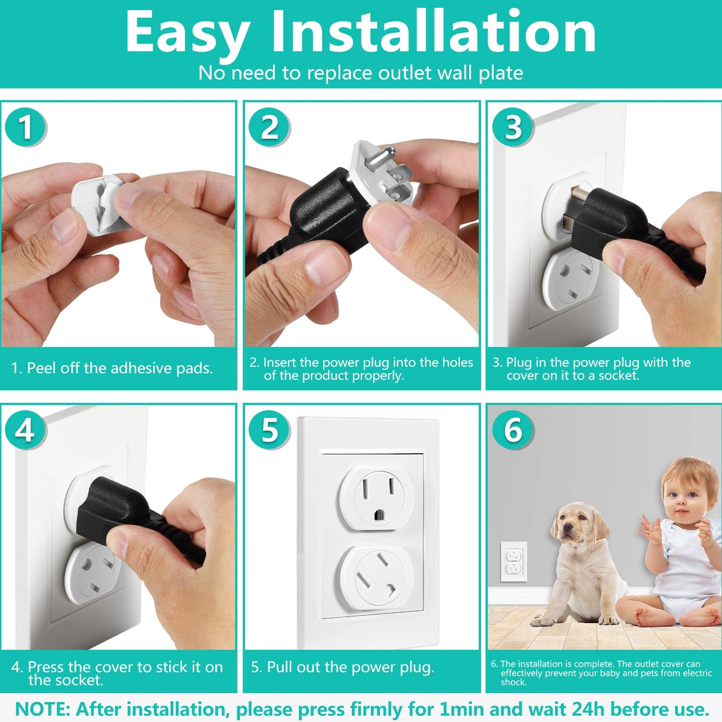 Outlet Covers (18 Pack) Outlet Plug Covers Self-Closing Design Swivel Child Proof Outlet Covers Durable Abs Plastic 3-Prong Elec