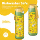 Jarlsona Kids Water Bottle - Mali - Insulated Stainless Steel Water Bottle With Chug Lid - Thermos - Girlsboys (Safari Mosaic, 1