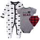 Little Treasure Unisex Baby Sleep And Play, Bodysuit And Bib, Baby Bear, 6-9 Months