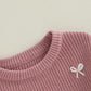 Amnnchya Toddler Infant Baby Girl Knit Sweater Big Sister Little Sister Matching Outfits Long Sleeve Pullover Sweatshirt (Colorf