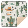 KICPOAY Baby Play Mat Green Cactus Cowboy Boho 50 x 50 Playpen Mat Baby Play Mats for Floor Play Gym Crawling Mat Non-Slip Cushi