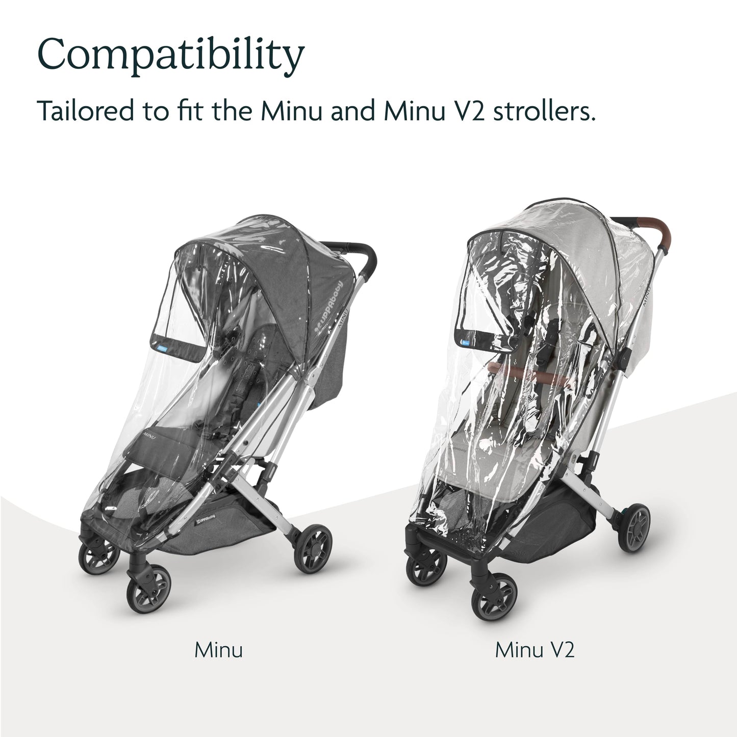 Uppababy Minu And Minu V2 Rain Shield/Waterproof And Windproof Coverage/Ventilated Design/Quick Attachment/Easy Access To Child
