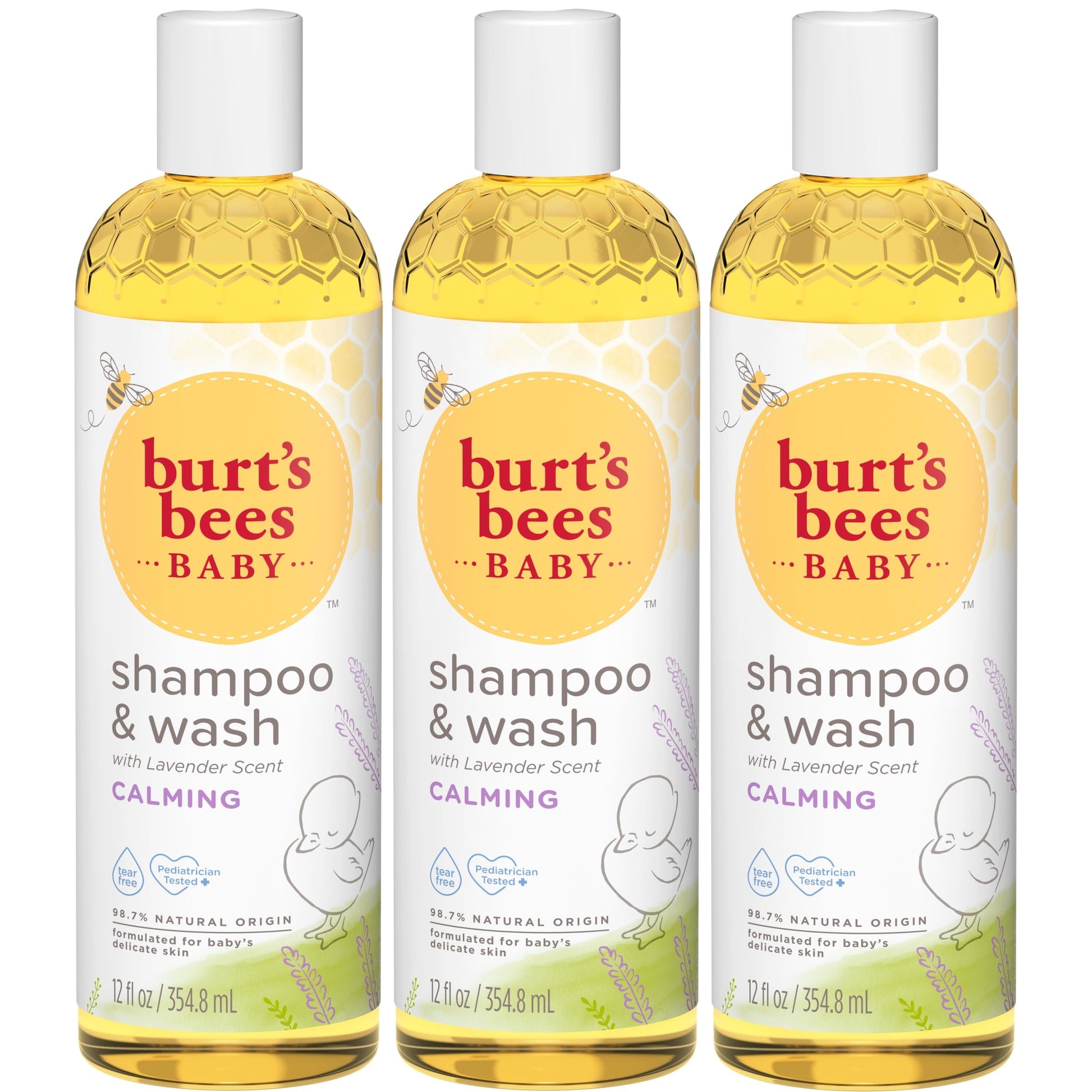 Burt'S Bees Baby Shampoo & Wash, Lavender, Calming Tear Free Baby Soap,12 Fl Oz (Pack Of 3)