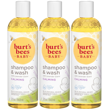 Burt'S Bees Baby Shampoo & Wash, Lavender, Calming Tear Free Baby Soap,12 Fl Oz (Pack Of 3)