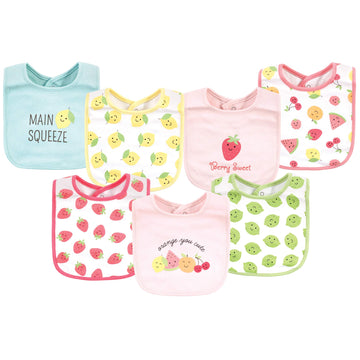 Hudson Baby Unisex Baby Cotton Bibs, Cute Fruit, One Size