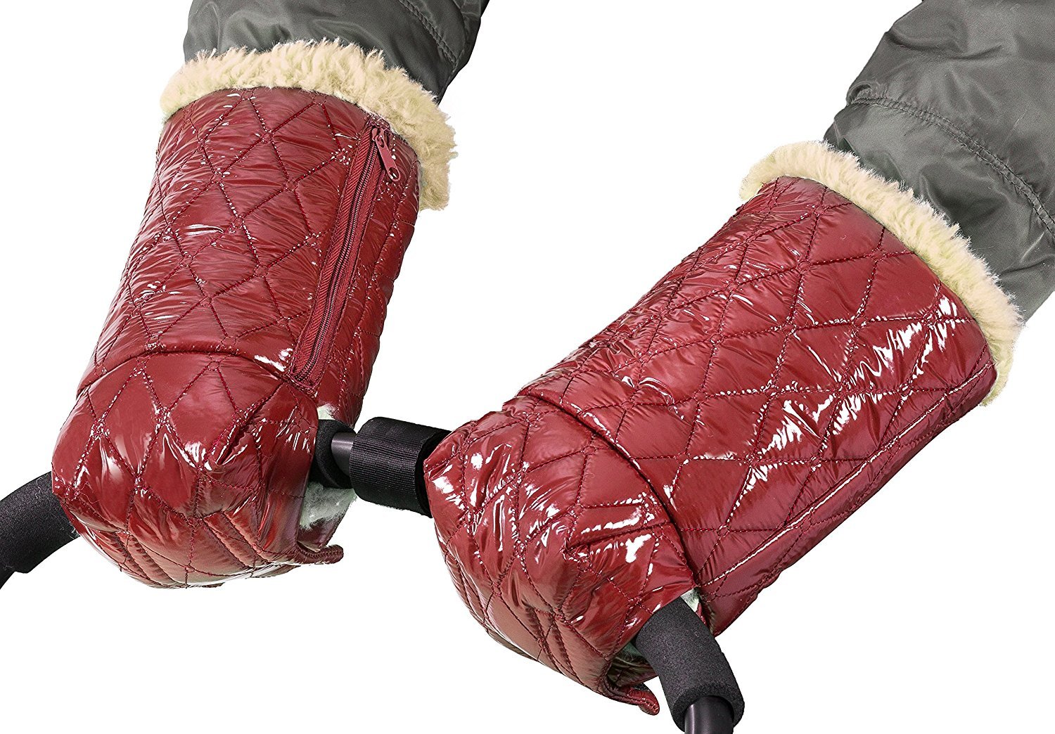 Ababy Cozy Coop Quilted Carriage Hand Muffs, Red