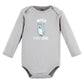 Touched By Nature Unisex Baby Organic Cotton Long-Sleeve Bodysuits, Boy Woodland Alphabet, 9-12 Months