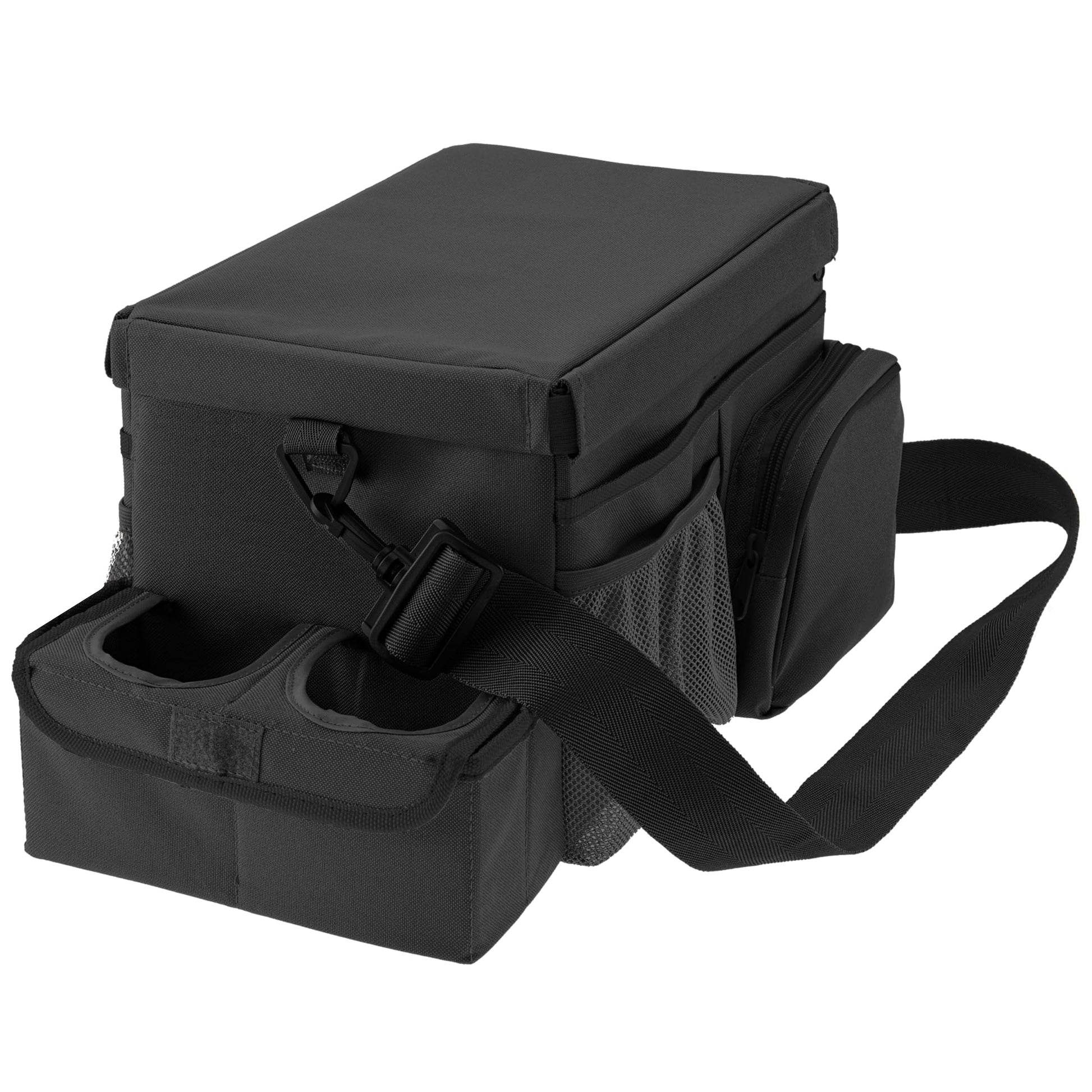 High Road CarHop Car Organizer for Kids and Passenger Seat Organizer for Adults - Road Trip Cooler with Car Cup Holder Tray and 