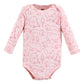 Hudson Baby Unisex Baby Cotton Long-Sleeve Bodysuits, Girl Camping Animals, 0-3 Months