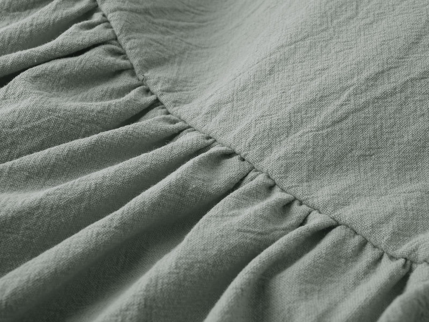 Dutebare Toddler Baby Girls Dress Cotton Linen Ruffle Sleeveless Halter Kids Casual Beach Dresses Grey Green 90