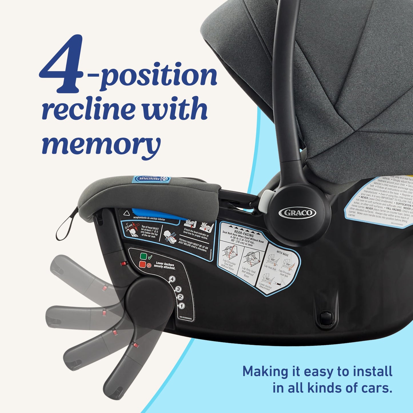 Graco Gomax Infant Car Seat, Baseless Car Seat With Canopy, Rear Facing, Lightweight Carseat