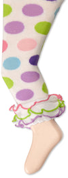 Jefferies Socks Baby Girls Dot Stripe Multi Ruffle Footless Infant And Toddler Tights, Multi Dot, 6-18 Months Us