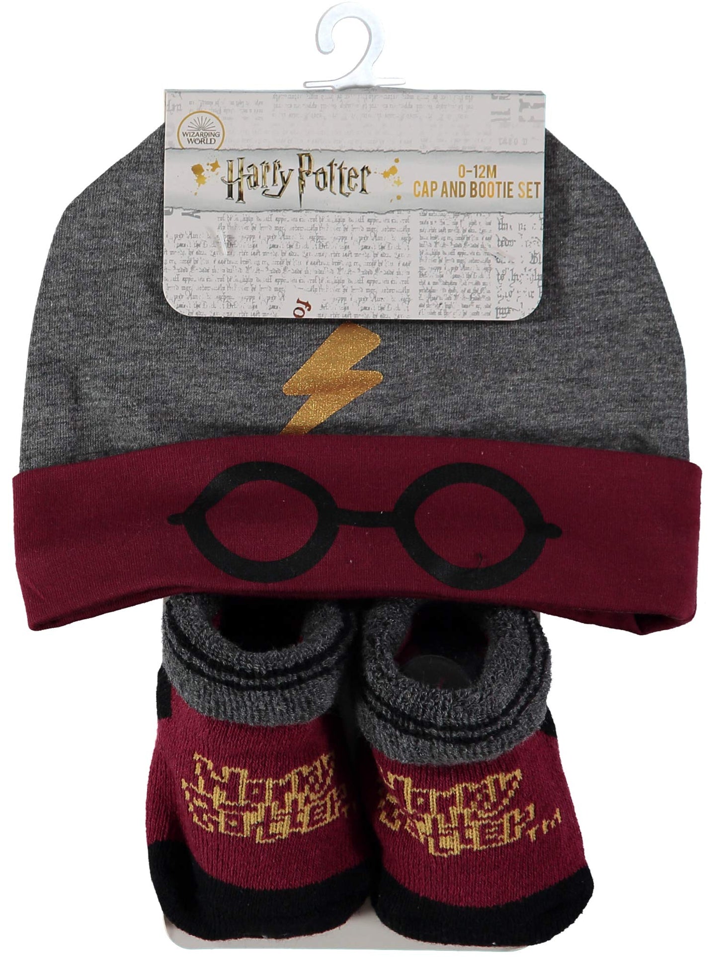 Harry Potter Baby Boys Cap And Bootie Set - Baby Gift Set With Hat And Socks For 0-12 Months (0-12Months)