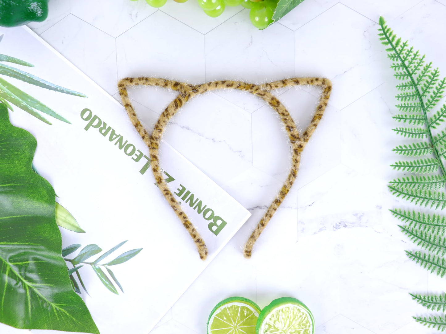 Bonnie Z. Leonardo Furry Cat Ears Headband Golden Leopard