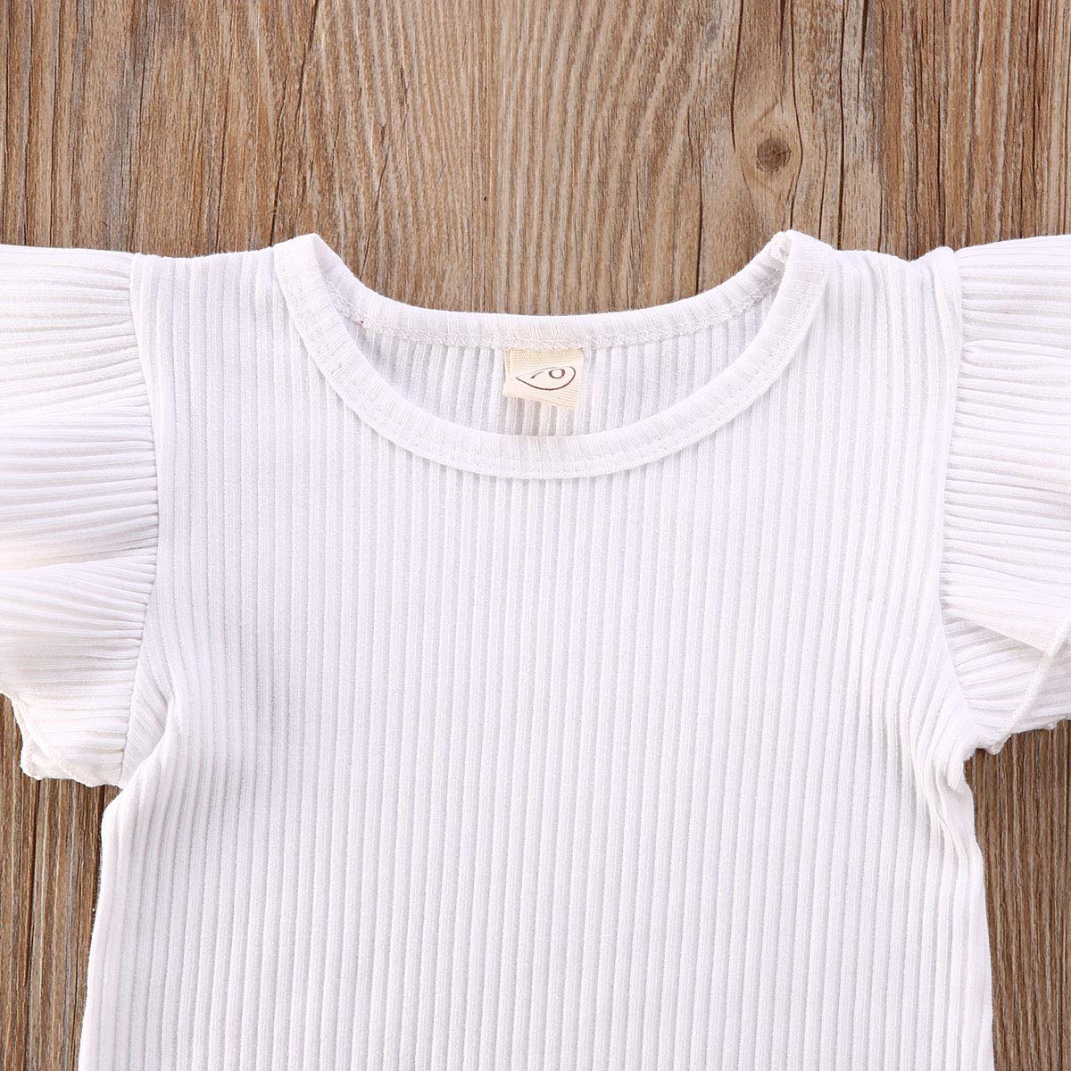 Newborn Baby Girls Cotton Short Sleeve Ruffle Bodysuit And Floral Shorts Headband Outfit Summer Clothes Set (3-6 Months, White+B