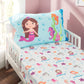 Everyday Kids 3-Piece Toddler Fitted Sheet, Flat Sheet And Pillowcase Set - Mermaids Undersea Adventures - Soft Breathable Micro
