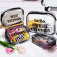 4 Packs Diaper Bag Organizer Pouches Set Clear Pvc Travel Diaper Bag Waterproof Zippered Makeup Bag Dry Wet Bag (Black)