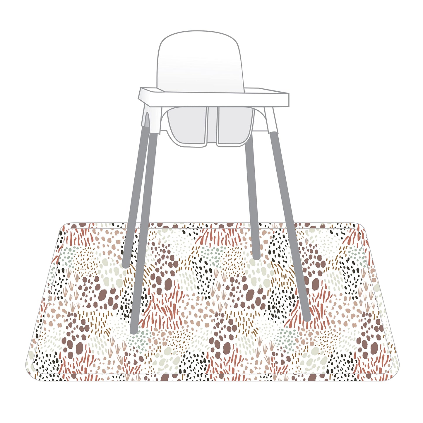 Bapronbaby Wild Splash Mat - Waterproof Catch-All For Under High Chairs, Floors, Tables, Playtime Or Arts & Crafts - Machine Was