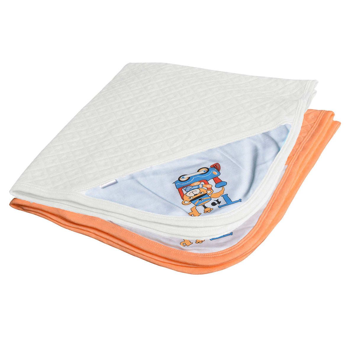 CATCUB Ultra Soft Cotton Baby Hooded Towel Combo  Pack of 2 (Orange II White)