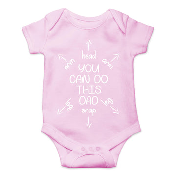 You Can Do This Dad - First Time Dad Gift - Funny Cute Infant Creeper, One-Piece Baby Bodysuit(Pink, 6 Months)