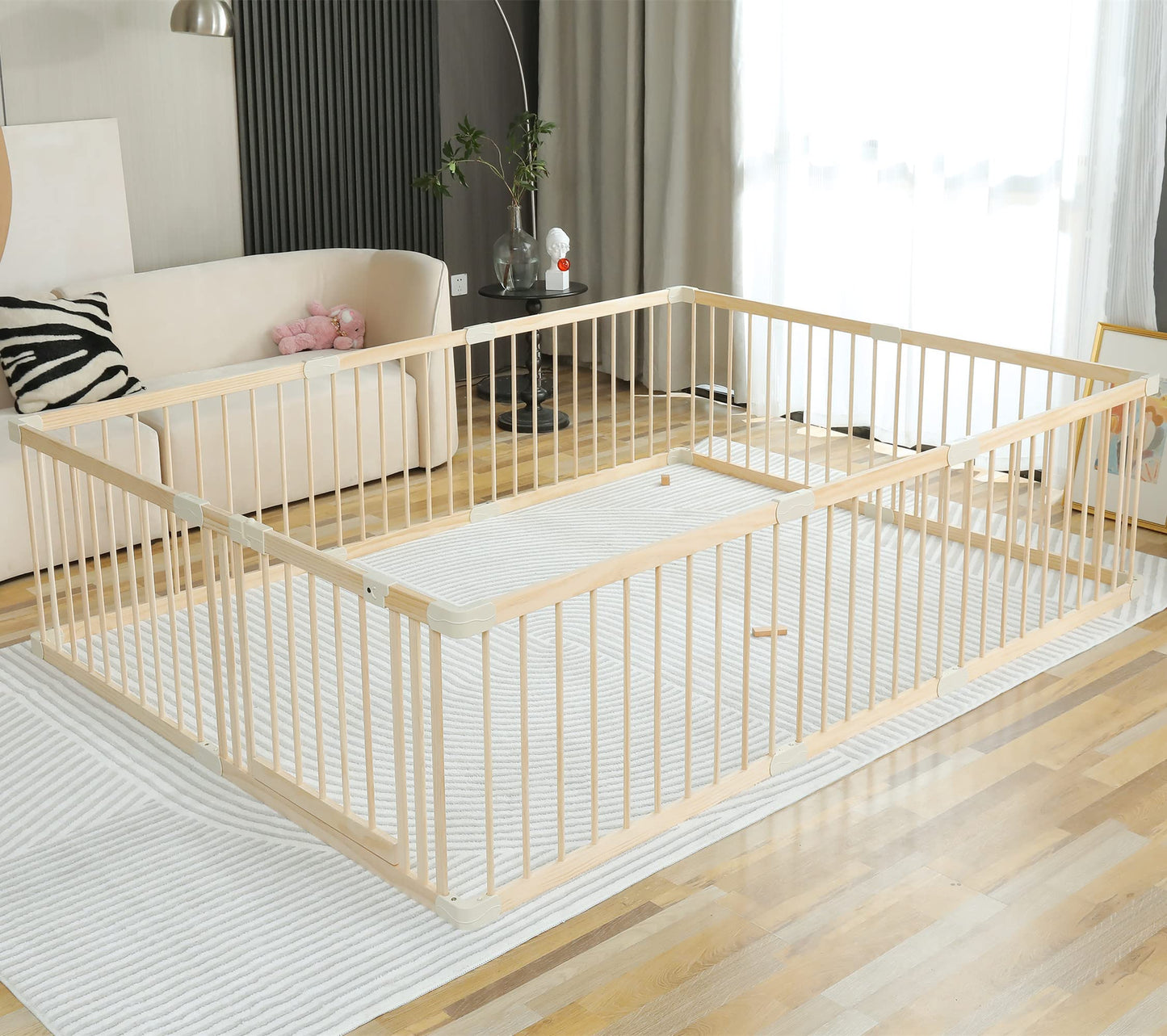 Baby Playpen Play Fence Gate Play Pen Wood Large,Playpens For Babies And Toddlers Kids Indoor,Baby Play Yards Gym