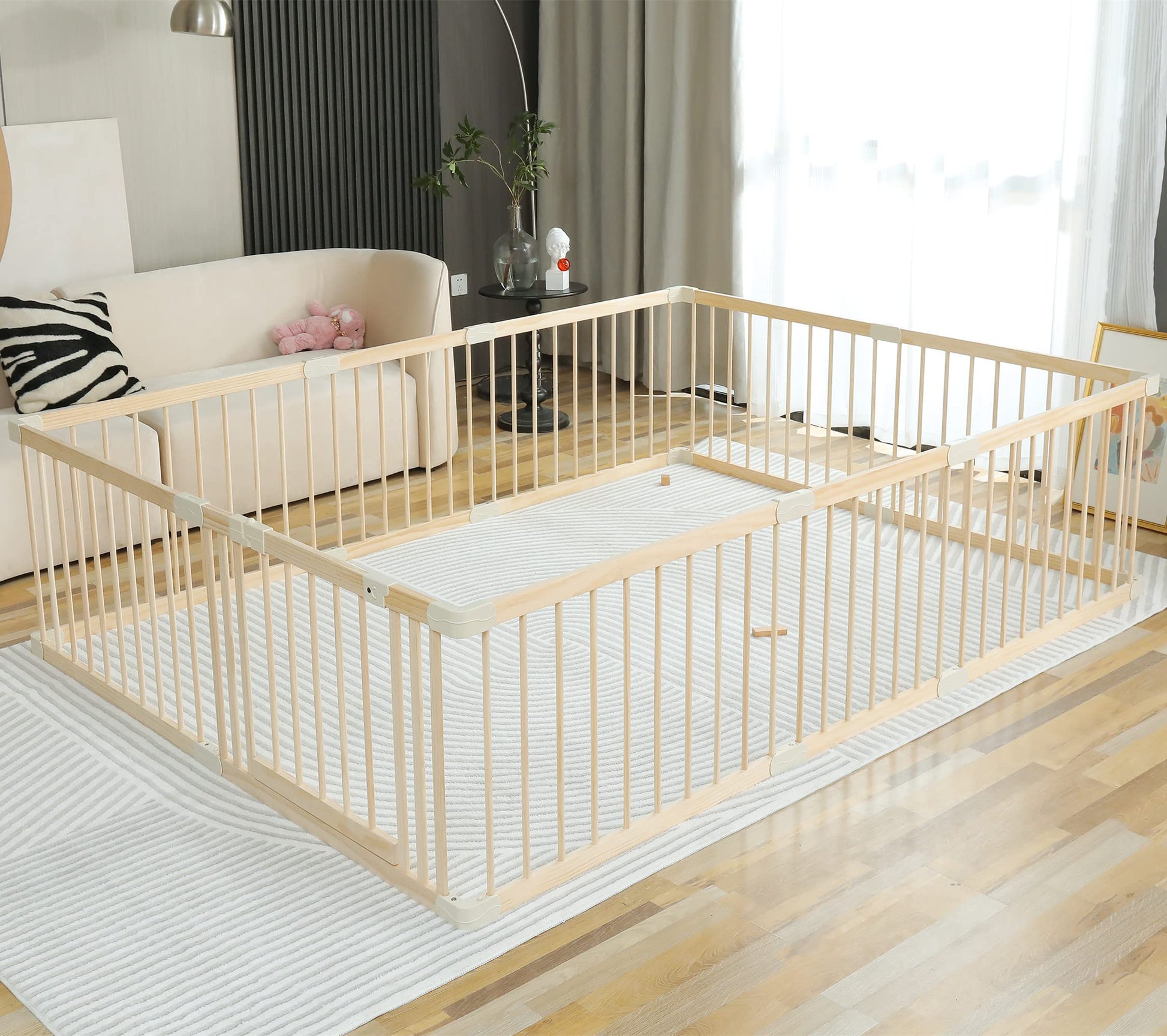Baby Playpen Play Fence Gate Play Pen Wood Large,Playpens For Babies And Toddlers Kids Indoor,Baby Play Yards Gym