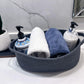 Giftexpress Gray Woven Basket - 13' X 8' X 5' Cotton Rope Organizing Baskets For Baby Items Or Cat & Dog Toys - Cute Soft Gif