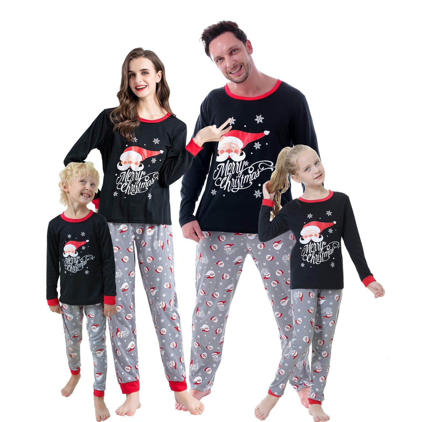 Vopmocld Family Matching Pajamas Christmas Holiday Santa Claus 2Pcs PJS Set Snowman Xmas Sleepwears Santa Claus MomXXL