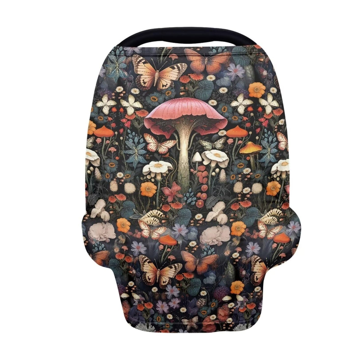 LedBack Butterfly Mushroom Stretchy Car Seat Cover for Babies,Nursing Cover Breastfeeding Cover,Soft Breathable Baby Carseat Can