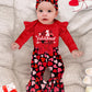 Adifun Baby Girl Valentines Day Outfit 9-12 Months My First Valentines Day Valentines Day Outfit For Baby Girl Romper + Bell Pan