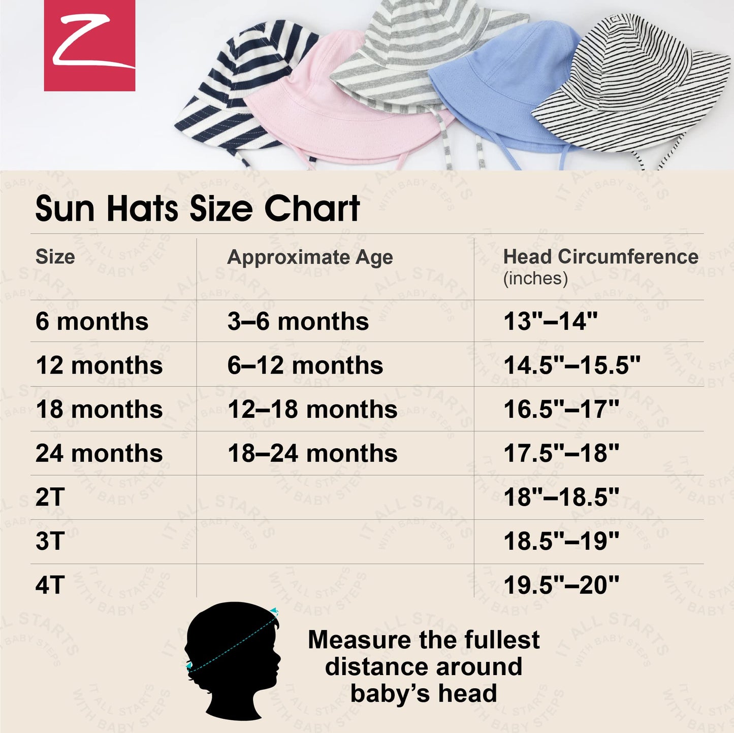 Zutano Unisex Baby Pastel Solid Sun Hat, Classic White, 24 Months