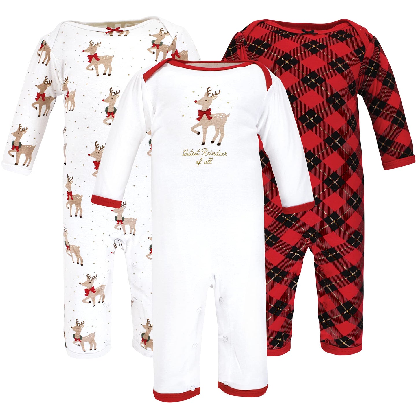 Hudson Baby Unisex Baby Cotton Coveralls Fancy Rudolph, 3-6 Months