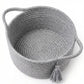 SweetMemo Small Gift Basket Empty to Fill, Gift Bag & Ribbon, Light Grey