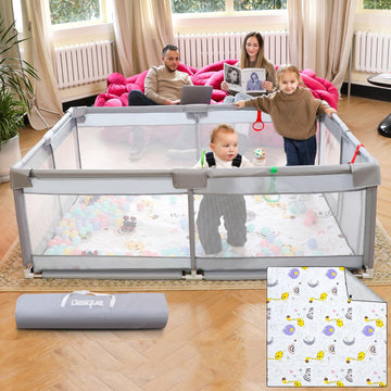 Desque Baby Playpen, Playpen for Babies & Toddlers Sturdy & Safety Play Pen with Anti-Slip Base Activity Center Fence for Indoor