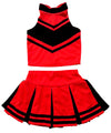 Total 2550 Little Girls' Cheerleader Cheerleading Outfit Uniform Costume Cosplay Halloween Red/Black (Xxl / 13-16)