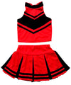 Total 2550 Little Girls' Cheerleader Cheerleading Outfit Uniform Costume Cosplay Halloween Red/Black (L / 8-10)