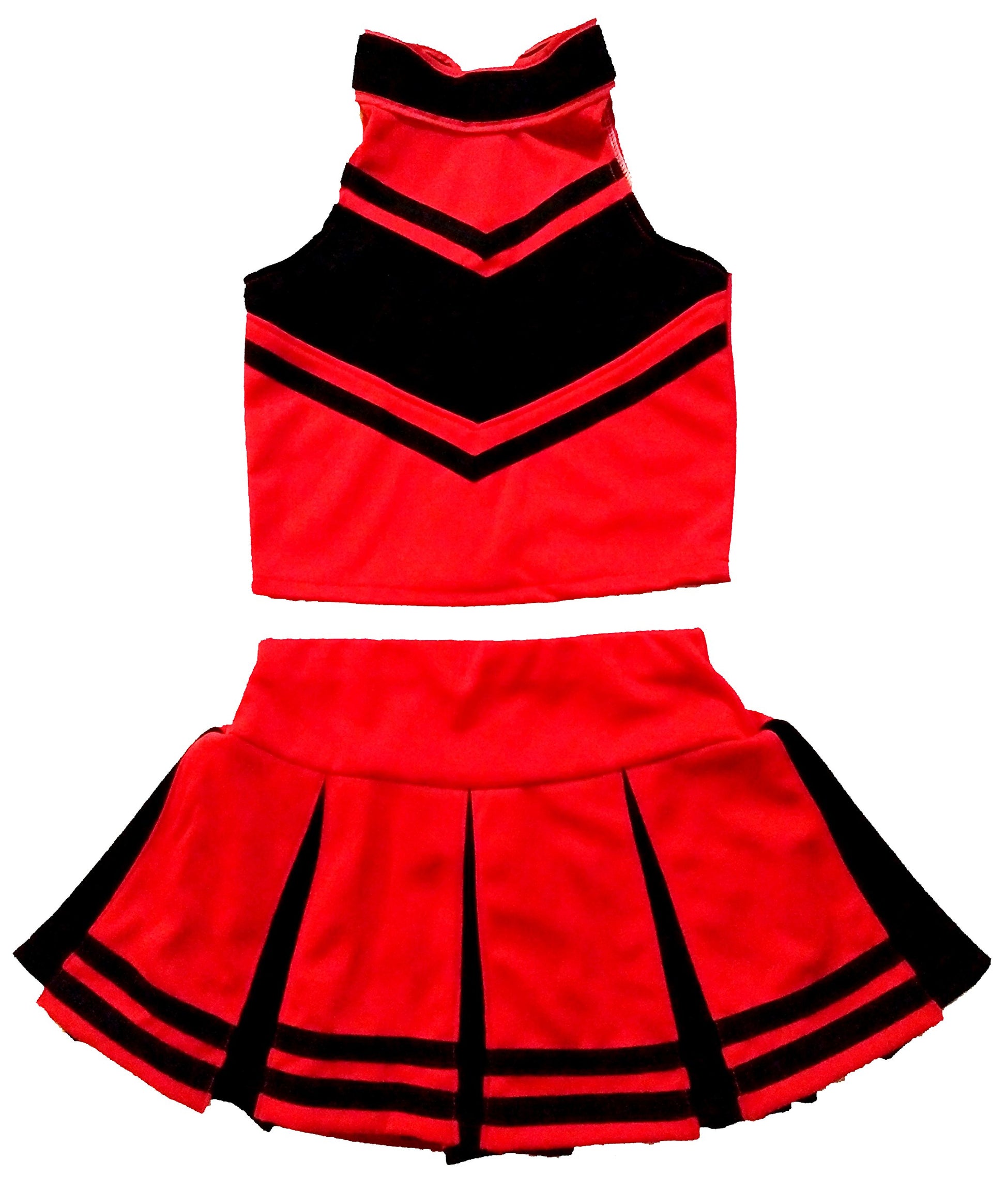 Total 2550 Little Girls' Cheerleader Cheerleading Outfit Uniform Costume Cosplay Halloween Red/Black (L / 8-10)