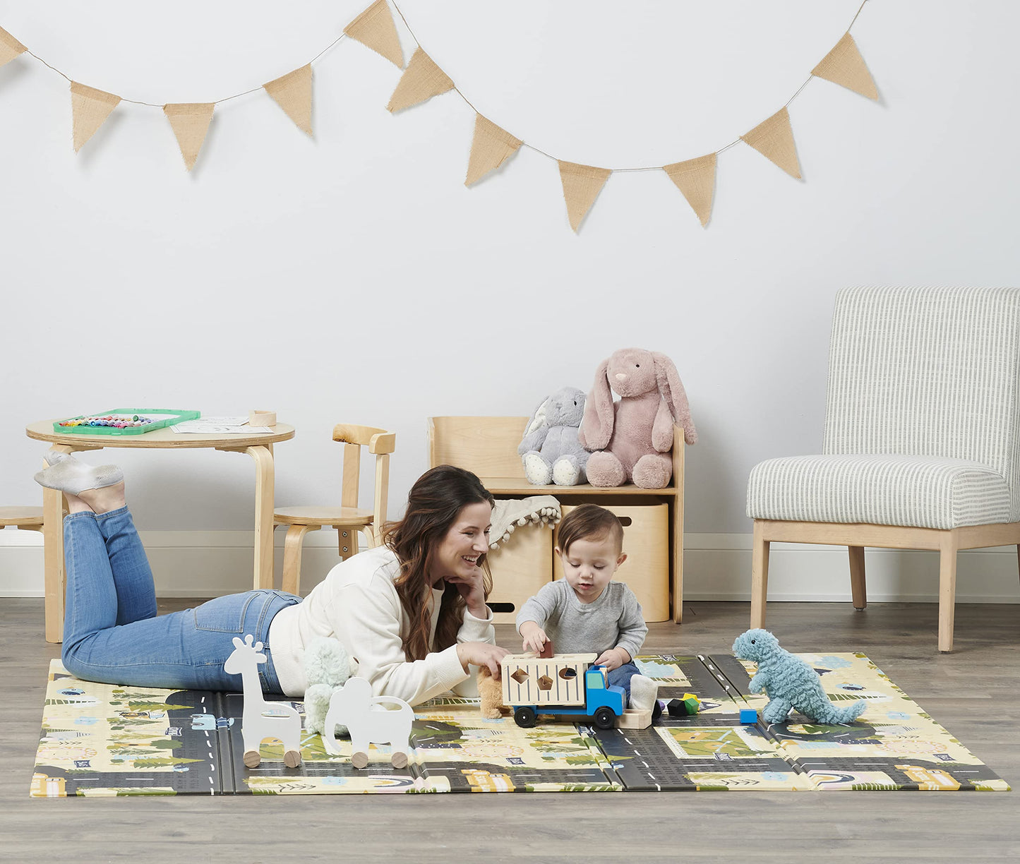 Regalo Play Mat, Foldable & Reversible, Waterproof, Blue , X-Large (Pack Of 1)