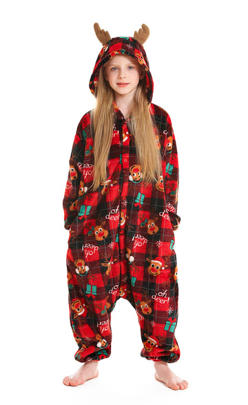 Atoz Onesie For Kids, Animal Pajamas Halloween Cosplay Costume For Girls Boys, Christmas Elk 8-9Y