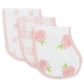 Ziggy Baby Muslin Burp Cloths, Burpy Bib Set (3 Pack) Pink Peony, Heart And Buffalo Plaid