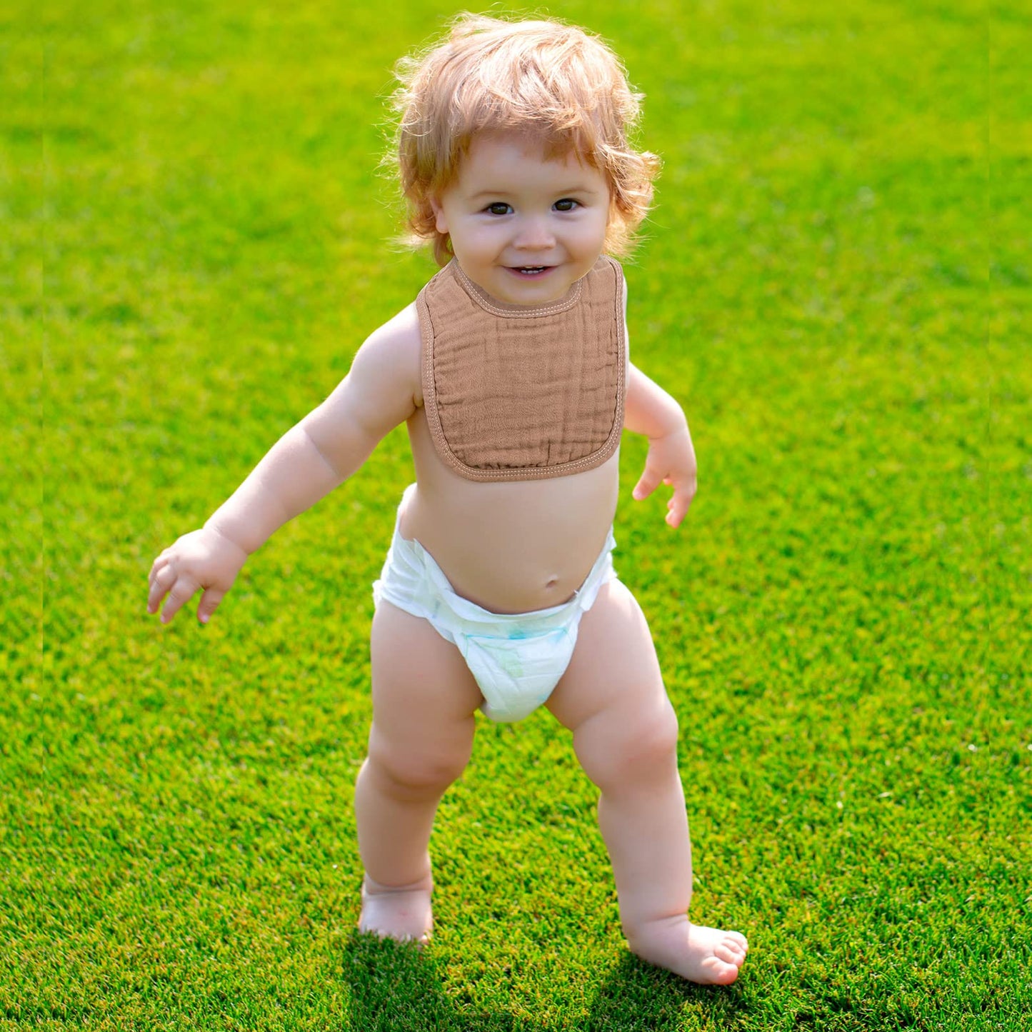 Frienda 6 Pcs Muslin Bibs Baby Burping Cloth Teething Bandana Bibs 6 Absorbent Layers For 6 Month+ Baby (Gray Series)