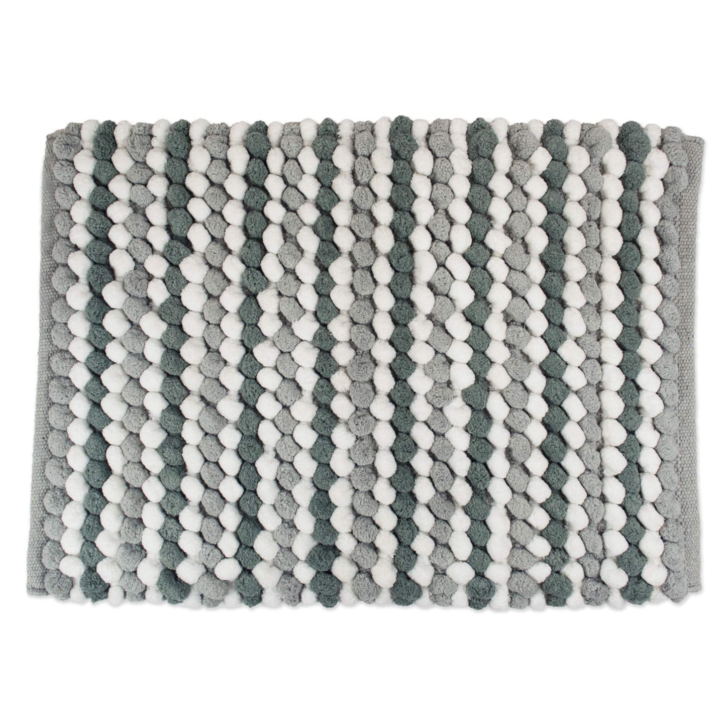 Dii Ultra Soft Chenille Bath Mat, Chunky Popcorn Bath Rug, 17X24', Gray Stripe