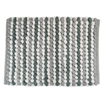 Dii Ultra Soft Chenille Bath Mat, Chunky Popcorn Bath Rug, 17X24', Gray Stripe