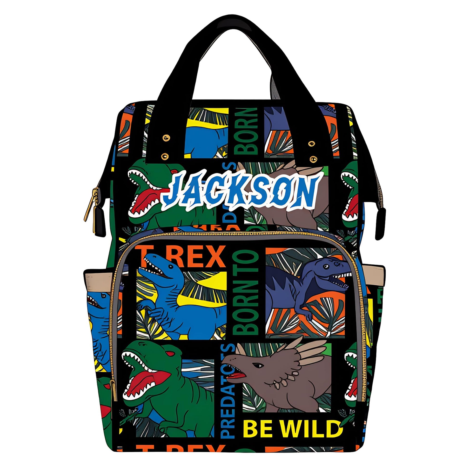 DIYKST Custom Diaper Bag with Name, Personalized Diaper Backpack for Mom/Women, Large Capacity Bag for Girls Boys (12)