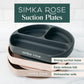 Simka Rose Baby Suction Plates - Silicone Divided Design, Bpa Free, Microwave & Dishwasher Safe - Baby Led Weaning Supplies (Pac