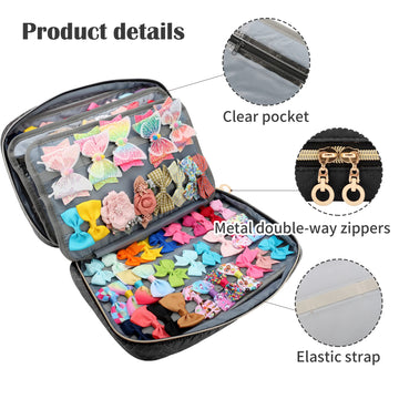 Micom Hair Accessories Storage Bag For Baby Girls, Hair Bow Organizer, Multifunctional Hair Accessories Storage Carrying Case Fo