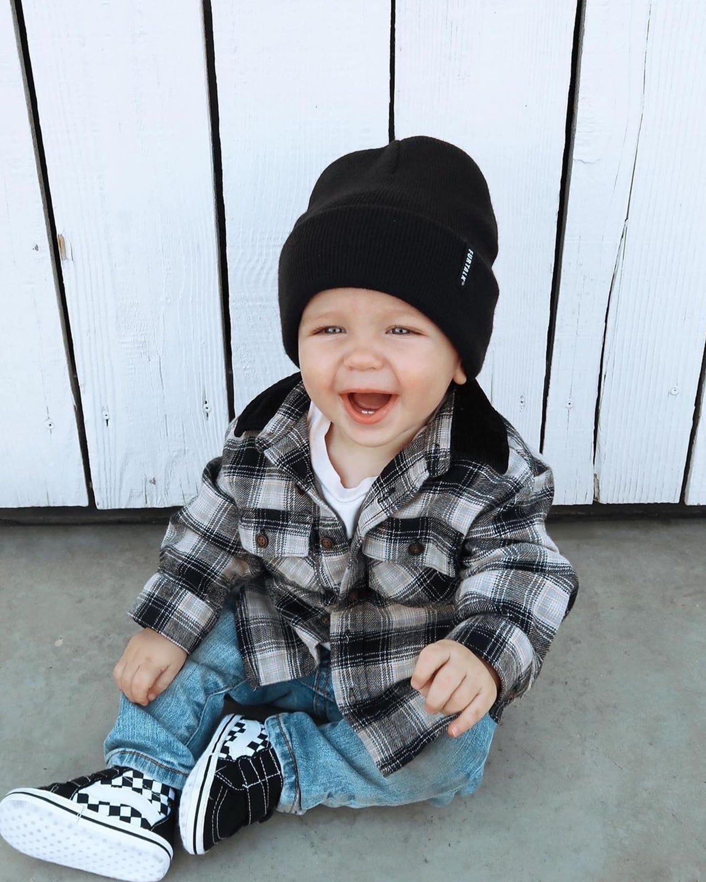 Furtalk Toddler Beanie Baby Boys Girls Beanies Kids Knit Winter Hats For 0-8 Years Black