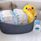 Giftexpress Gray Woven Basket - 13' X 8' X 5' Cotton Rope Organizing Baskets For Baby Items Or Cat & Dog Toys - Cute Soft Gif